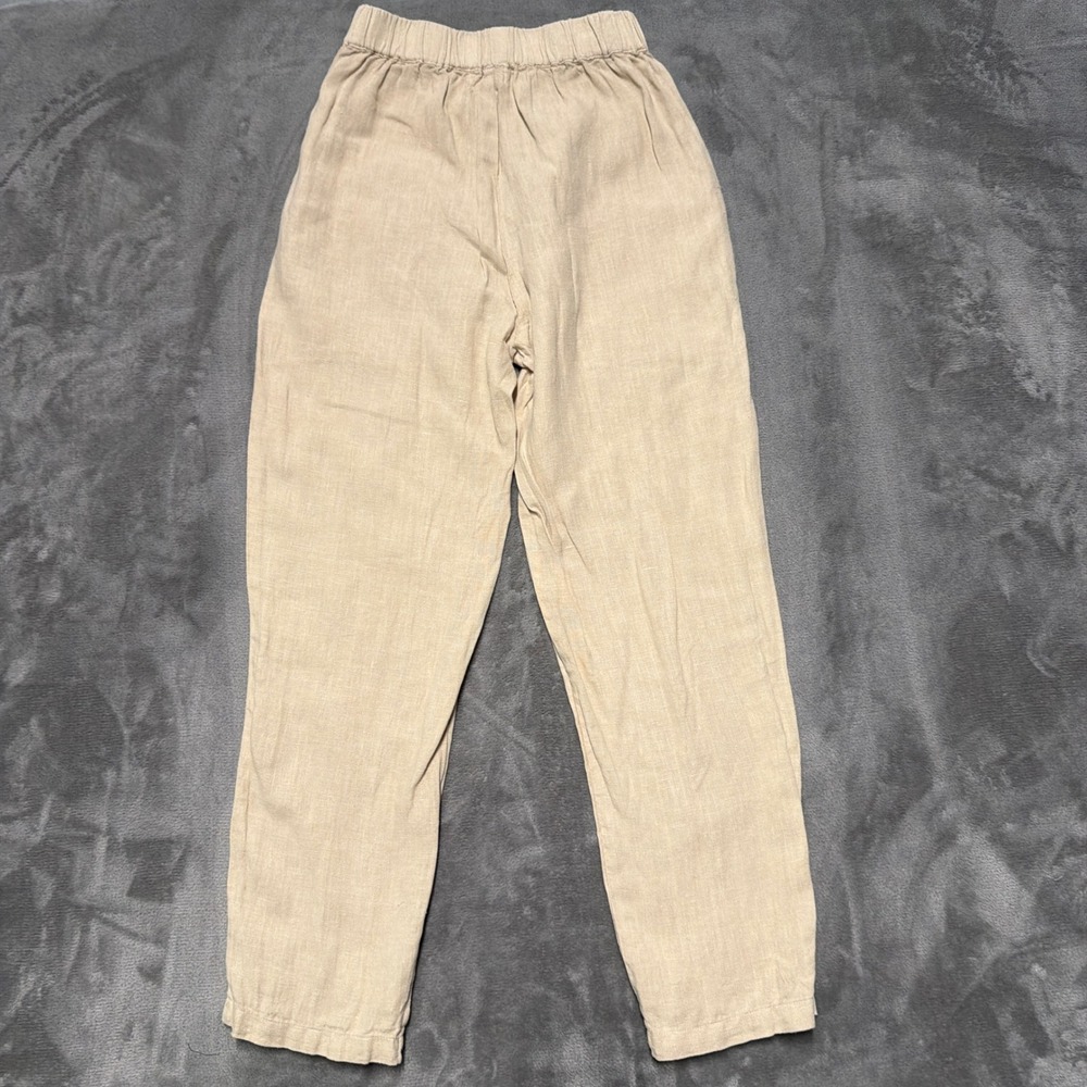 MATE the Label Linen Pants Womens XS Beige Elastic Waist Sustainable Casual Boho - Picture 2 of 10